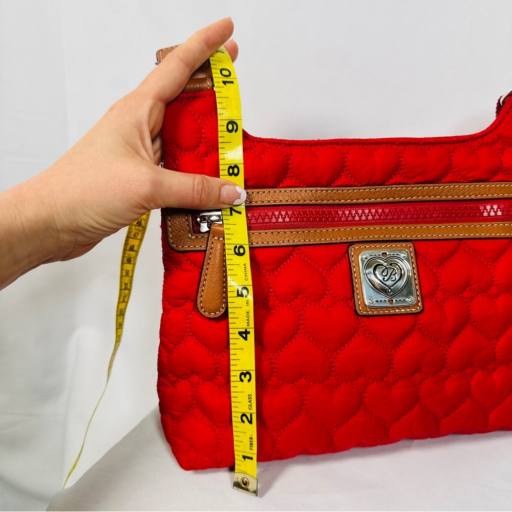 Brighton Kash Messenger Quilted Nylon Heart Crossbody Red Bag quiet luxury - Picture 12 of 15
